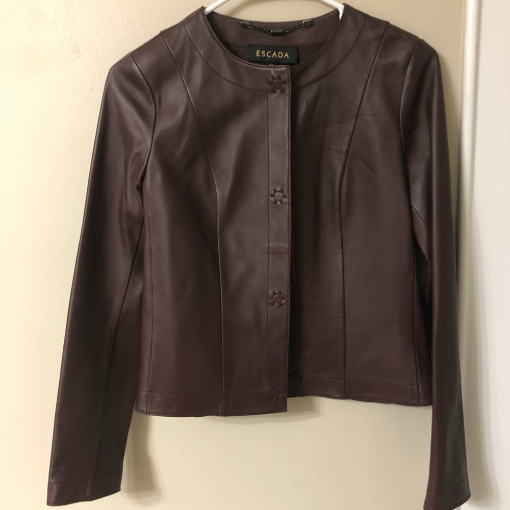 ESCADA — dark Burgundy/Berry leather Jacket - Picture 2 of 7